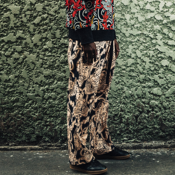 Guy Le Tattooer Hannya Belted Trousers