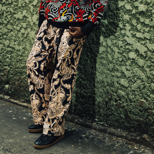 Guy Le Tattooer Hannya Belted Trousers