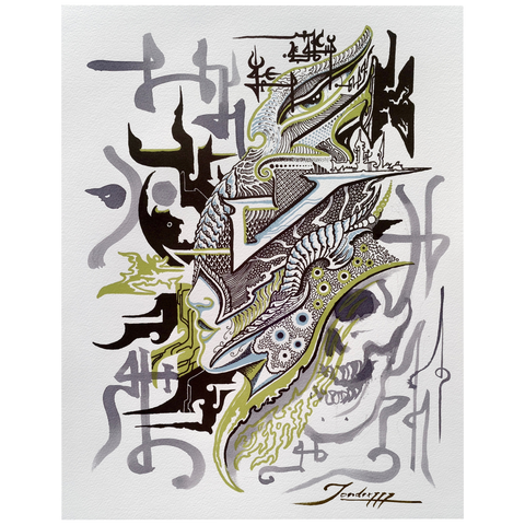 Hand-embellished Letterpress Print