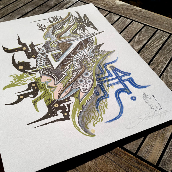 Hand-embellished Letterpress Print