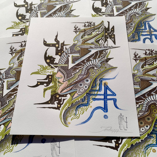 Hand-embellished Letterpress Print
