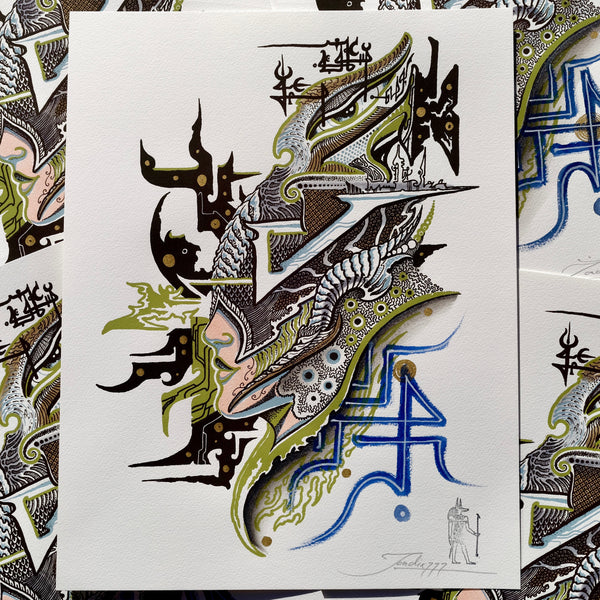 Hand-embellished Letterpress Print