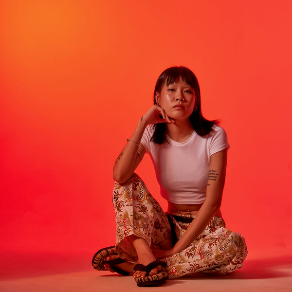 108 Dragons Off-White Belted Trousers (off-white/multi)