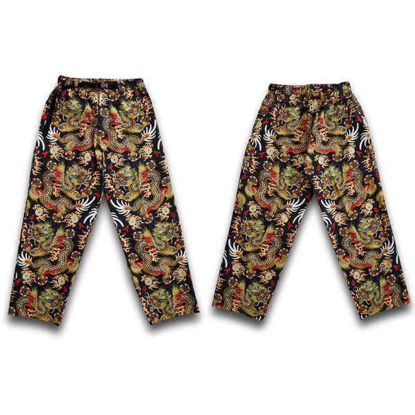 108 Dragons Black Belted Trousers (black/multi)