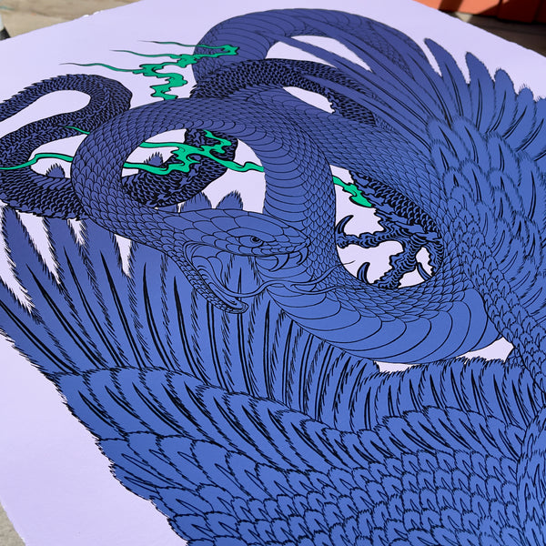 Screenprint (Lilac with Blue Fade)