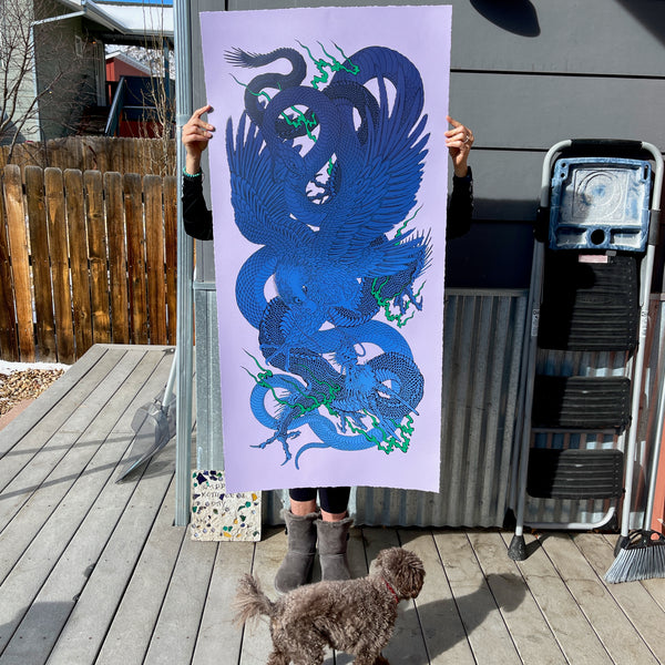 Screenprint (Lilac with Blue Fade)