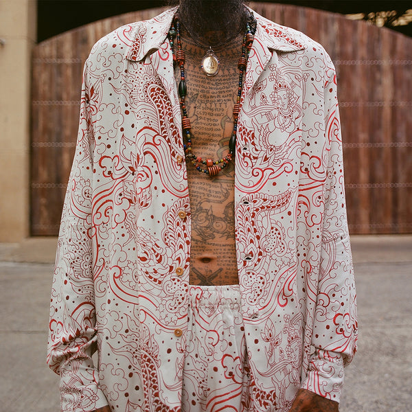 Good Luck Long Sleeve Shirt (red/off-white)