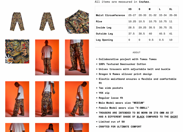 108 Dragons Black Belted Trousers (black/multi)