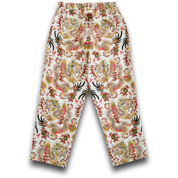 108 Dragons Off-White Belted Trousers (off-white/multi)